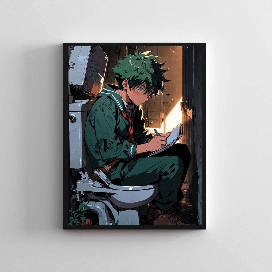 Anime Toilet SERIES 12 deku Fan Art Print, My Hero Academia Fan Art ...