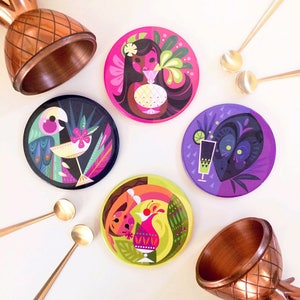 Tropical Cocktail Coaster Set of 4