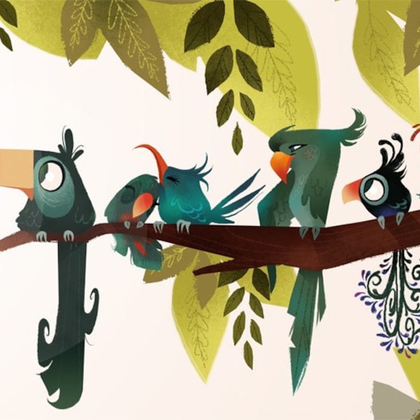 Bird Branch Mini Print