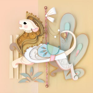 Carousel Lion Print