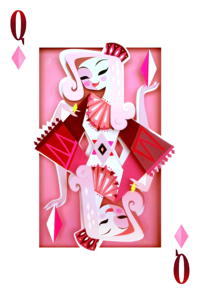 Queen of Diamonds Print Etsy
