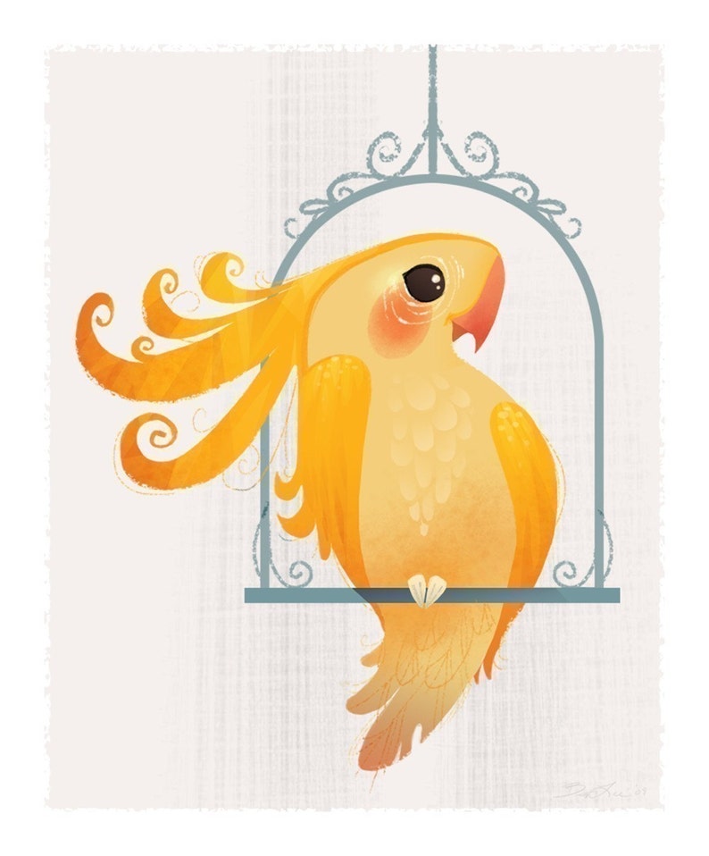 Yellow Birdie Mini Print image 1
