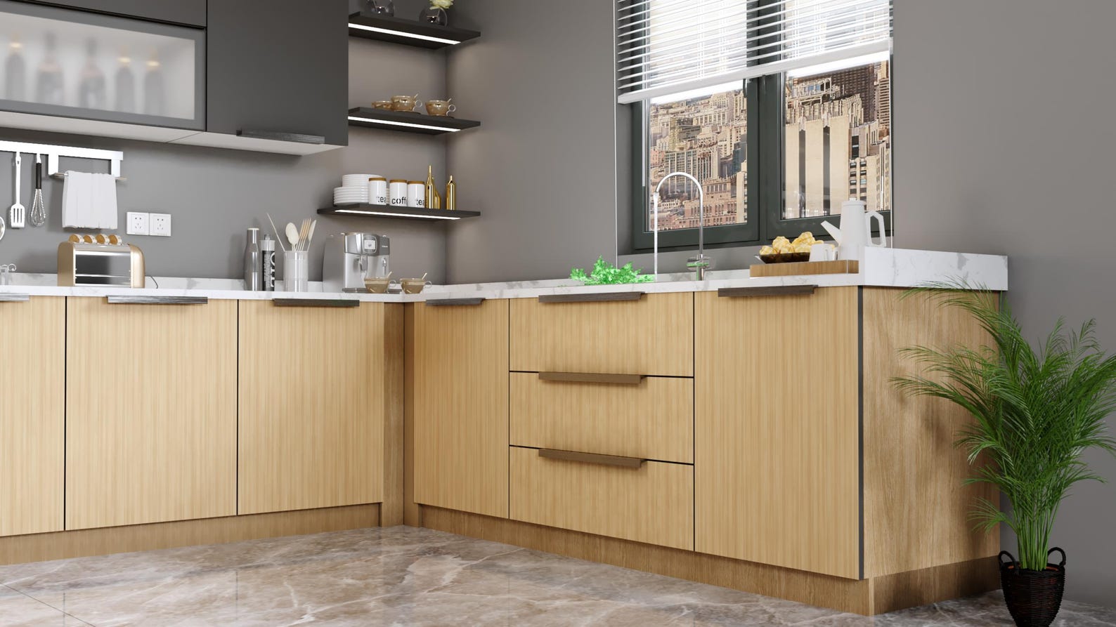 3D Kitchen Interior Design: Realistic Architectural Rendering (digital ...