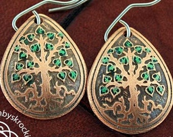 tree earrings, tree of life, branch earrings, celtic tree of life, spiritual earrings, yoga earrings, garden of eden, life force, trees