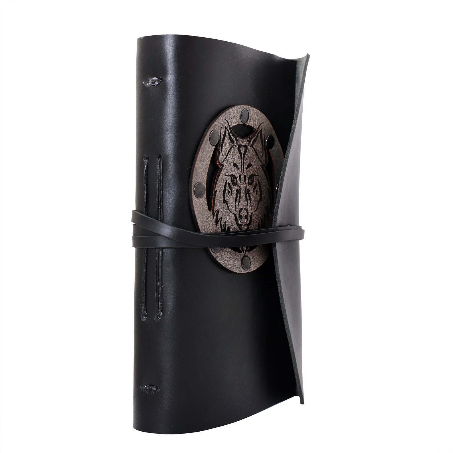 Wolf Art Leather Journal Silver or Red Wolf Journal Cover Etsy