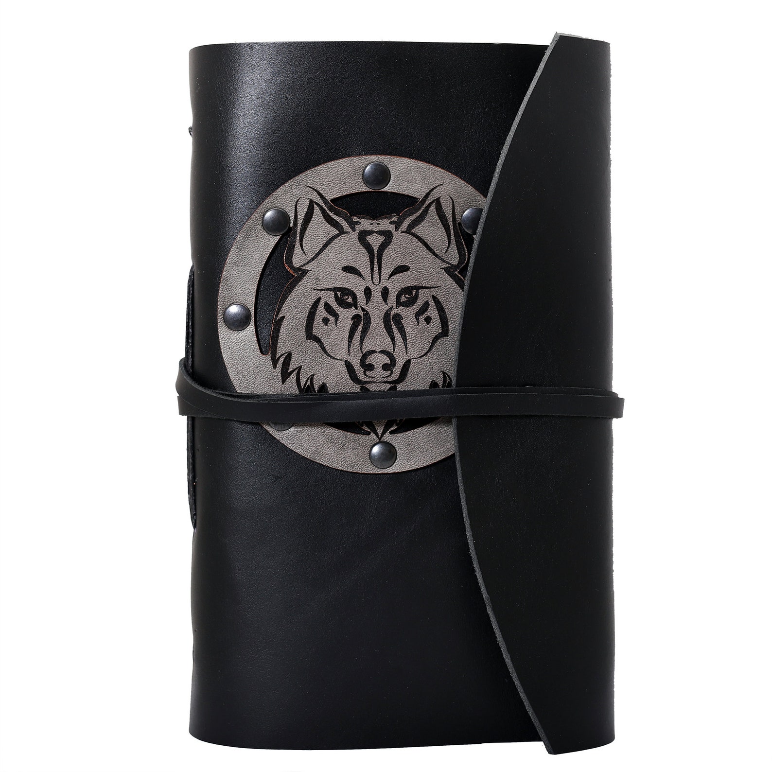 Wolf Art Leather Journal Silver or Red Wolf Journal Cover Etsy