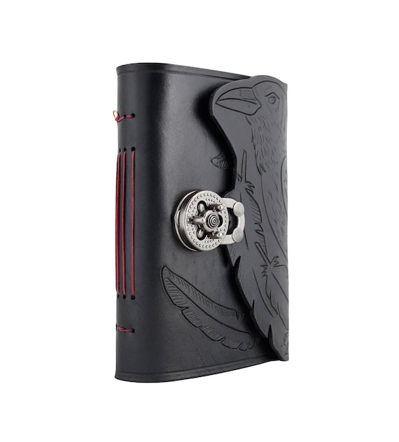 Raven book, the raven book, raven leather journal, raven skull, claw, the raven, witch notebook, book of shadows, spell book, poe raven