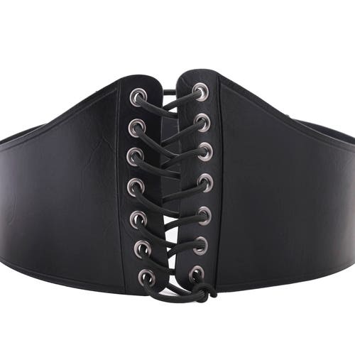 Black leather corset belt, Black leather belt, custom made corset,  underbust corset, corset bodice, leather waist cincher, wide leather belt -  Belts & Suspenders