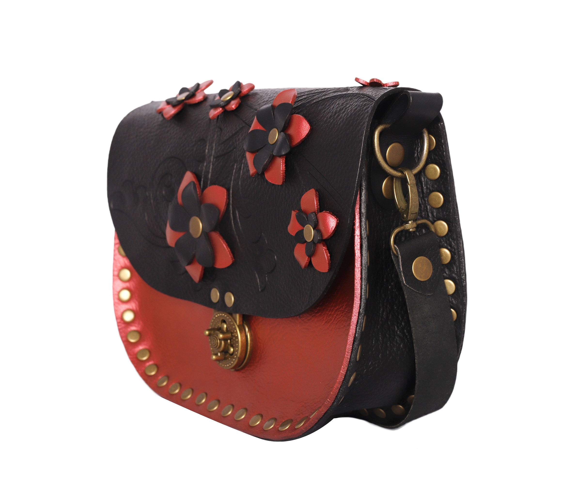 Cherry Blossom Crossbody Leather Bag Pink Flowers Purse Etsy