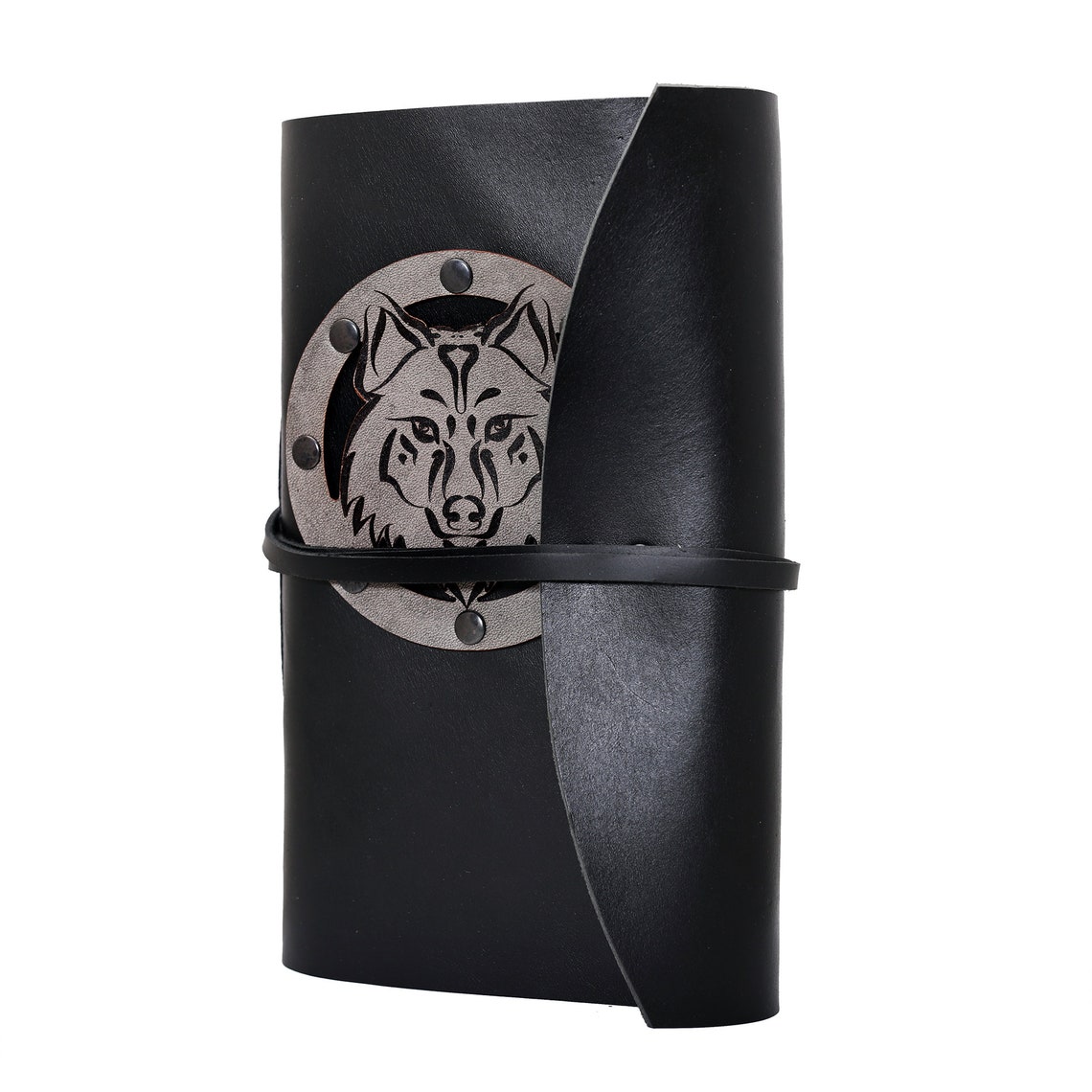 Wolf Art Leather Journal Silver or Red Wolf Journal Cover Etsy