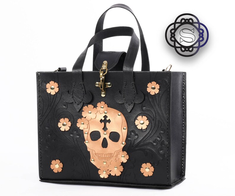 leather bag with skulls