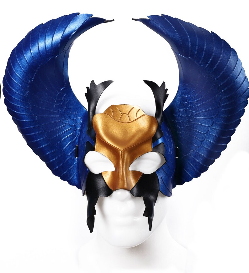 leather mask Ankh ra mask Egyptian scarab mask fantasy mask Anubis 
