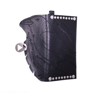 cuervo gótico, bolso de cuervo, cuervo de cuero, cartera de mano pequeña, bolso de cuervo, cartera de mano con forma de pájaro, Edgar Allen Poe, cartera de mano con plumas negras