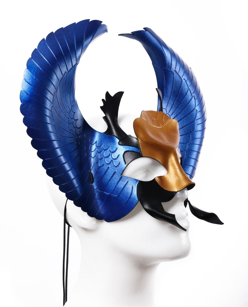 leather mask Ankh ra mask Egyptian scarab mask fantasy mask Anubis 