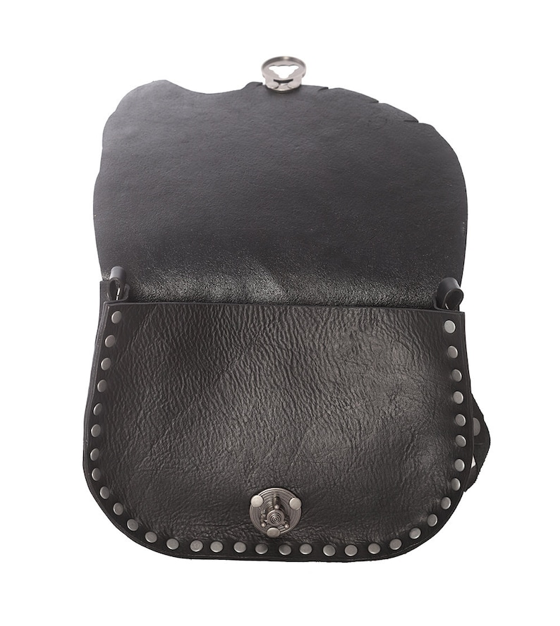 Raven Bag Black Leather Crossbody Bag Raven Purse Etsy