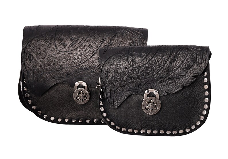 Raven Bag Black Leather Crossbody Bag Raven Purse Etsy