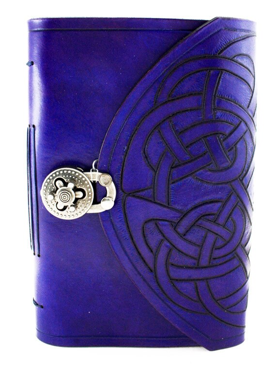 Customized journal, purple journal, Celtic journal, lined journal, leather notebook, personalized journal, handmade journal, leather diary