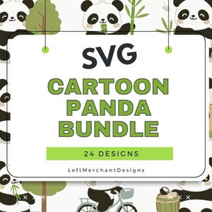Paquete SVG de panda de dibujos animados: impresiones digitales