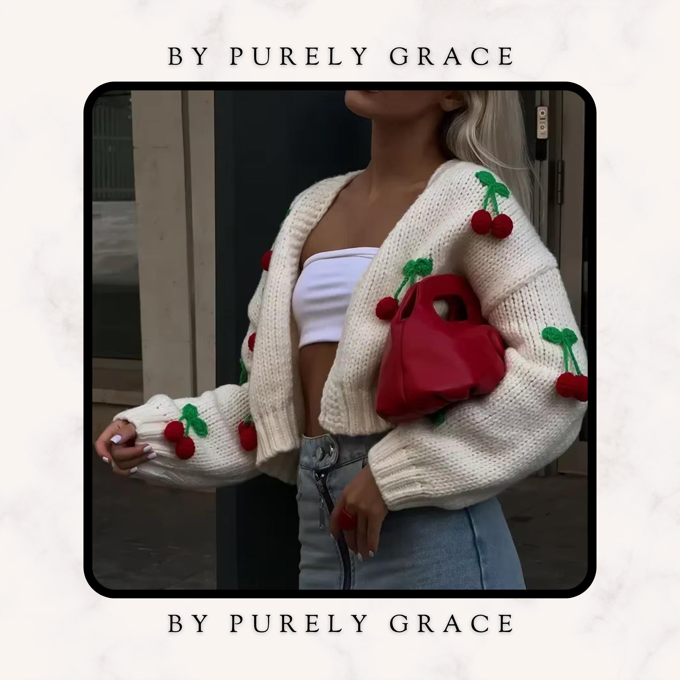 Cherry Cardigan - Etsy Cherry Cardigan - Etsy