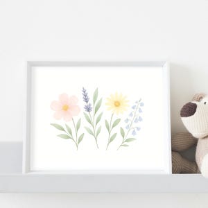 Pastel Floral Line Art Print: Minimalist Botanical Decor (Digital Download)