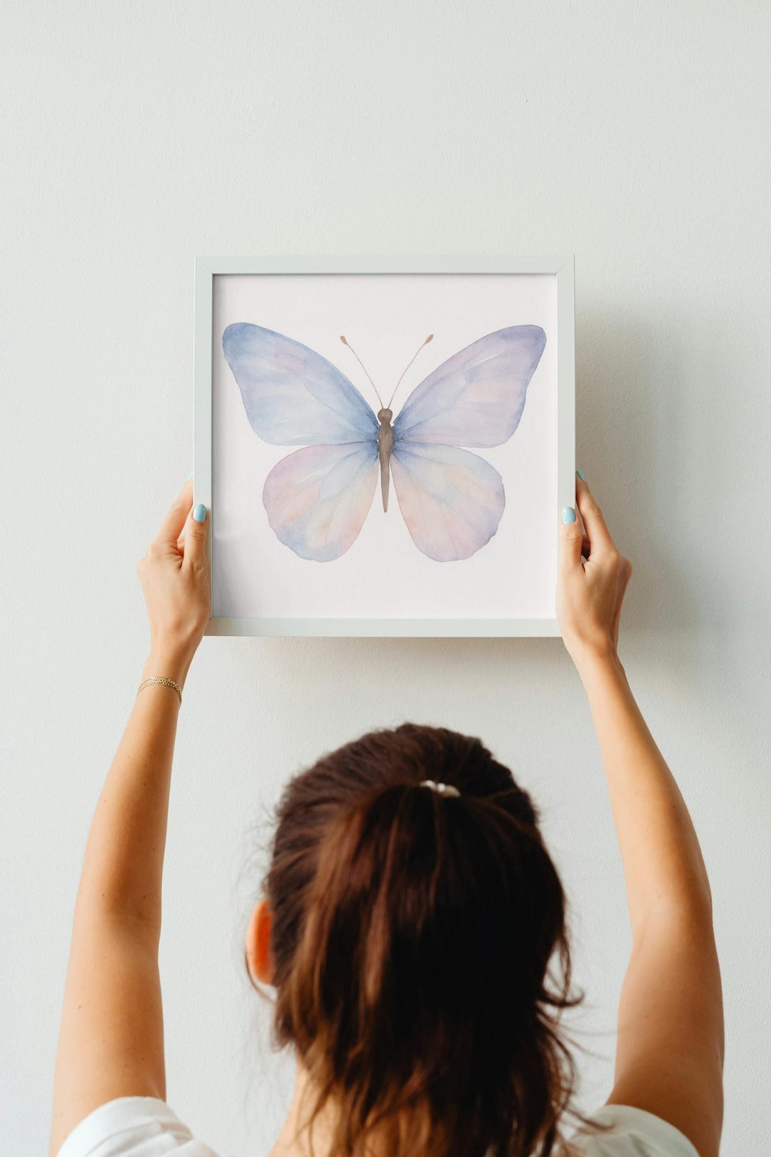 Watercolor Butterfly Wall Art | Pastel Printable Art | Square Digital ...