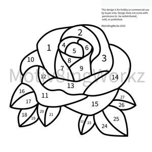 ステンドグラスプロジェクトのためのバラの花のパターン
