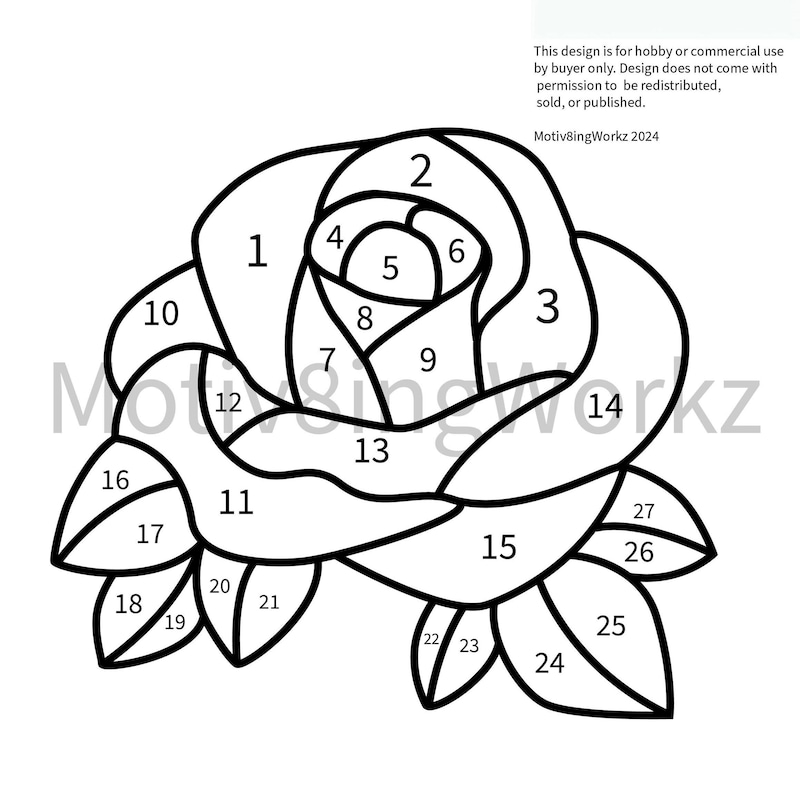 Rose Stained Glass Pattern - Etsy