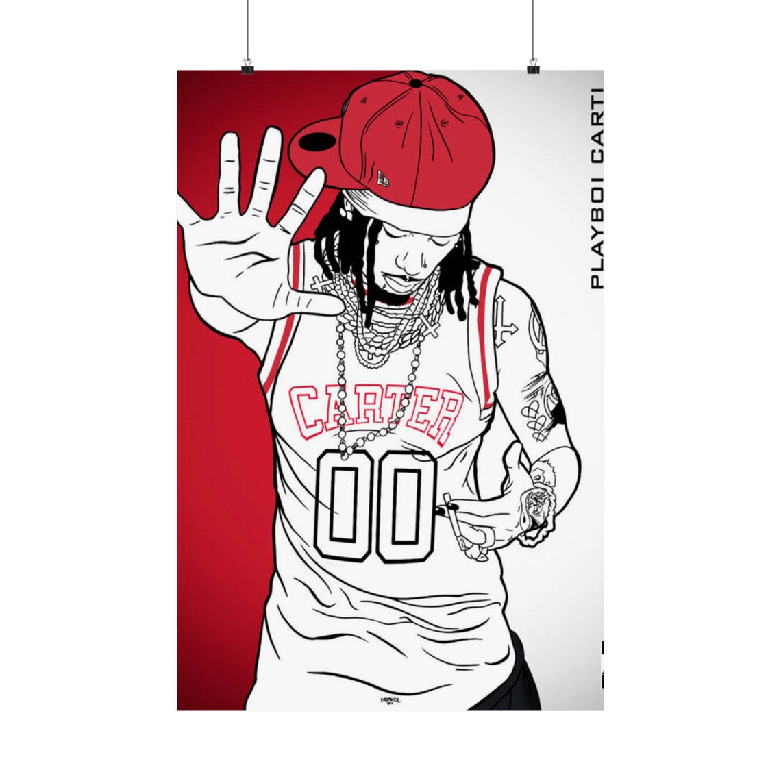 Playboi Carti Poster Minimalist Hip-hop Wall Art Rap Icon Poster Music