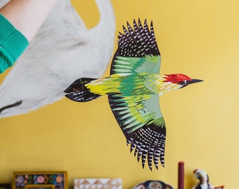 Woodpecker Decorative Bird Art - decoration to hang in your home or window