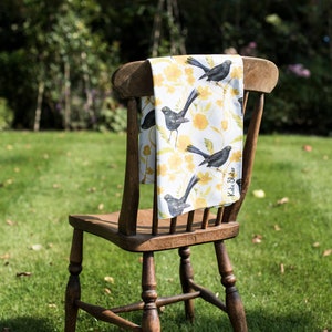 Blackbirds & Buttercups Organic Cotton Tea Towel