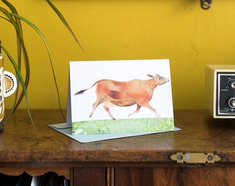 Jersey Cow Dance Greetings Card