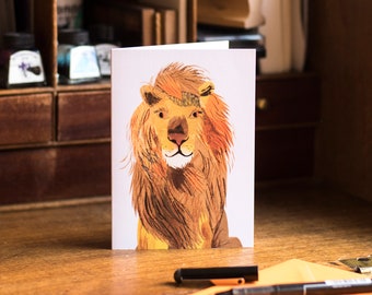 Courageous Lion Greetings Card