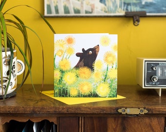 Flower Bear Greetings Card