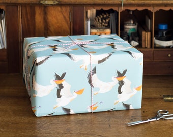 Pelican Party Luxury Gift Wrap Pack - 100% Recycled Wrapping Paper