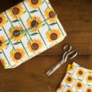 Sunflower Field Luxury Gift Wrap Pack - 100% Recycled Wrapping Paper