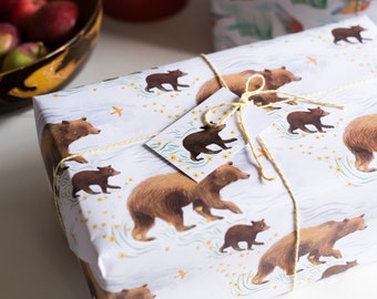 Wandering Bears Luxury Gift Wrap Pack - 100% Recycled Wrapping Paper