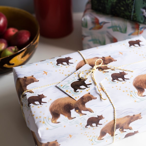 Wandering Bears Luxury Gift Wrap Pack - Papier d’emballage 100% recyclé