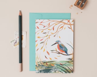 Kingfisher Pool Greetings Card / Note Card
