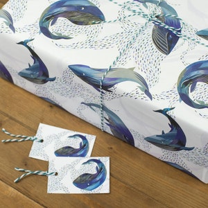 Whales in the Water Luxury Gift Wrap Pack 100% Recycled Wrapping Paper image 3