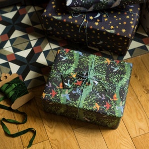 Eco Brown Kraft Christmas Wrapping Paper. Botanical Gift Wrap A3
