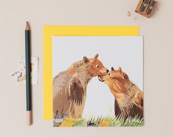 Carte de voeux Ours ensemble