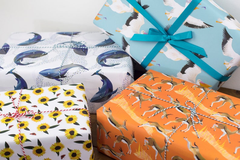 Whales in the Water Luxury Gift Wrap Pack 100% Recycled Wrapping Paper image 4