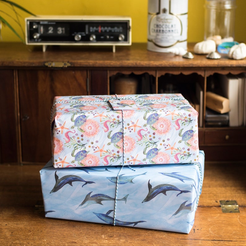 Dancing Dolphins Luxury Gift Wrap Pack 100% Recycled Wrapping Paper image 6
