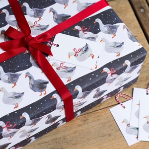 Carta da regalo di lusso con oche di Natale - 100% riciclata