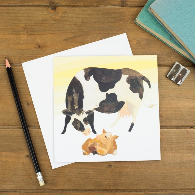 Mama Cow and Calf Greetings Card image 1