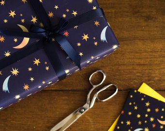Starry Night Luxury Gift Wrap Pack - 100% Recycled Wrapping Paper