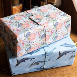 Dancing Dolphins Luxury Gift Wrap Pack 100% Recycled Wrapping Paper image 3