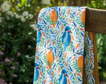 Bright Kingfisher Organic Cotton Tea Towel