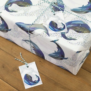 Whales in the Water Luxury Gift Wrap Pack 100% Recycled Wrapping Paper image 2