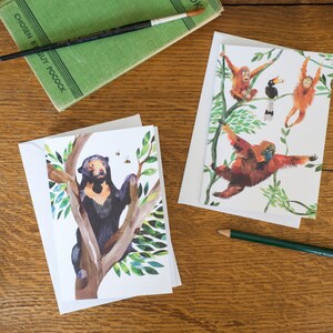 Swinging Orangutans Greetings Card image 2